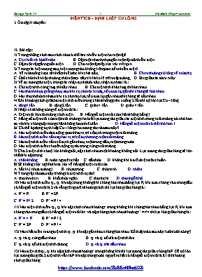 Bài tập Vật lí nâng cao lớp 11 (Có đáp án) - Năm học 2015-2016 - Hồ Minh Nhựt